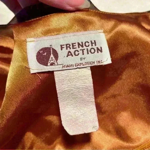 VTG French Action By Miami Explosion Open Front Chiffon Kimono Jacket Womens S/M - Picture 3 of 9